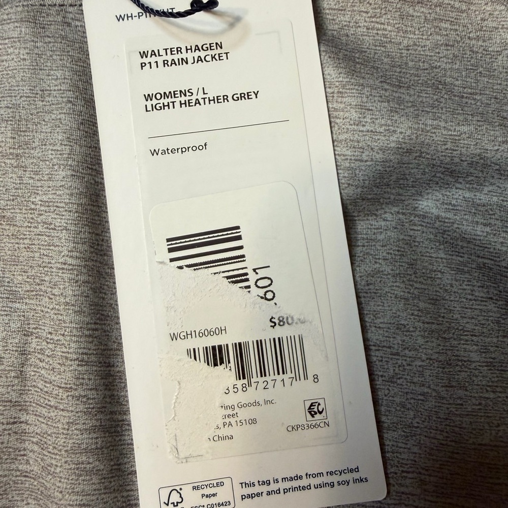 NWT Walter Hagen Performance 11 Women's Grey Rain Jacket Size L (P) - Picture 7 of 9